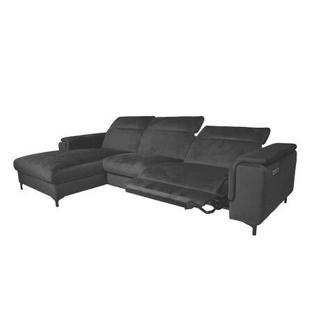 Sofa narożna Brito szara z funkcją relaksu