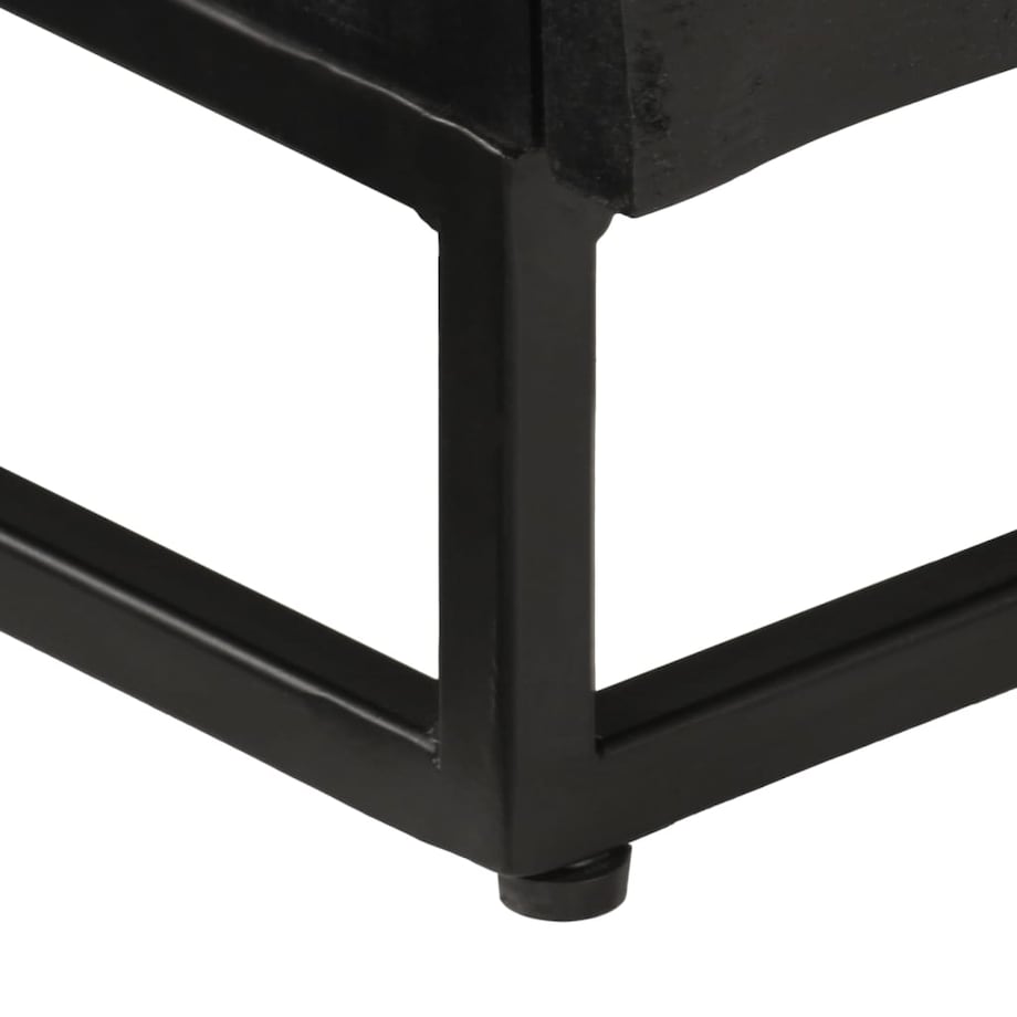 vidaXL Szafka pod TV, czarna, 110x30x40 cm, lite drewno mango i żelazo