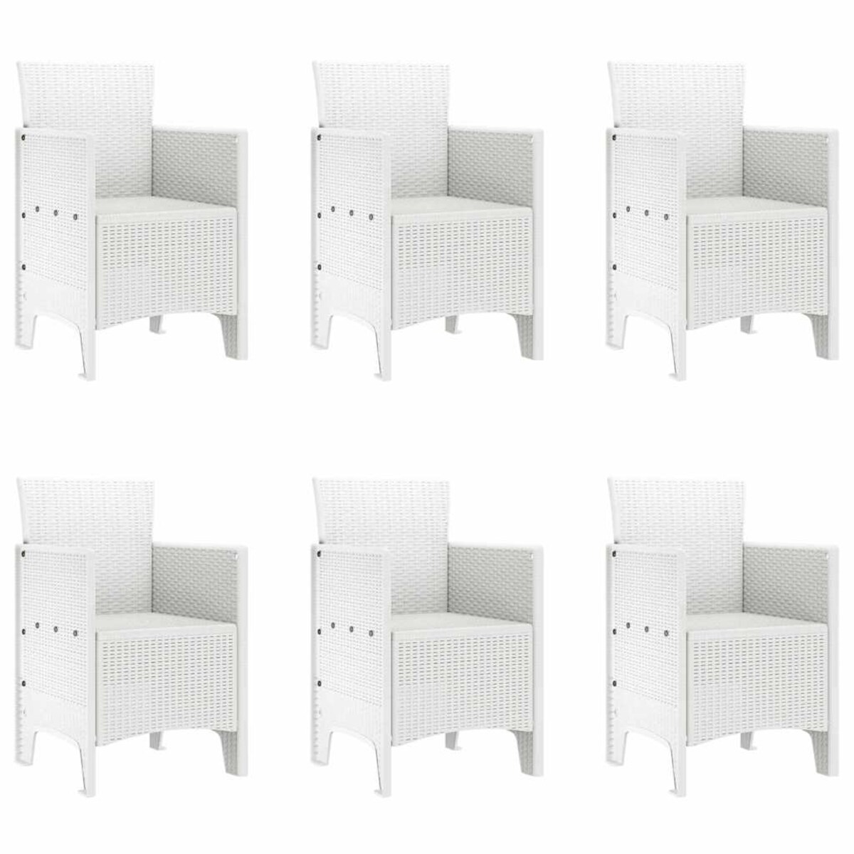 vidaXL Zestaw do jadalni w ogrodzie 7 pcs Biały Rattan Polt