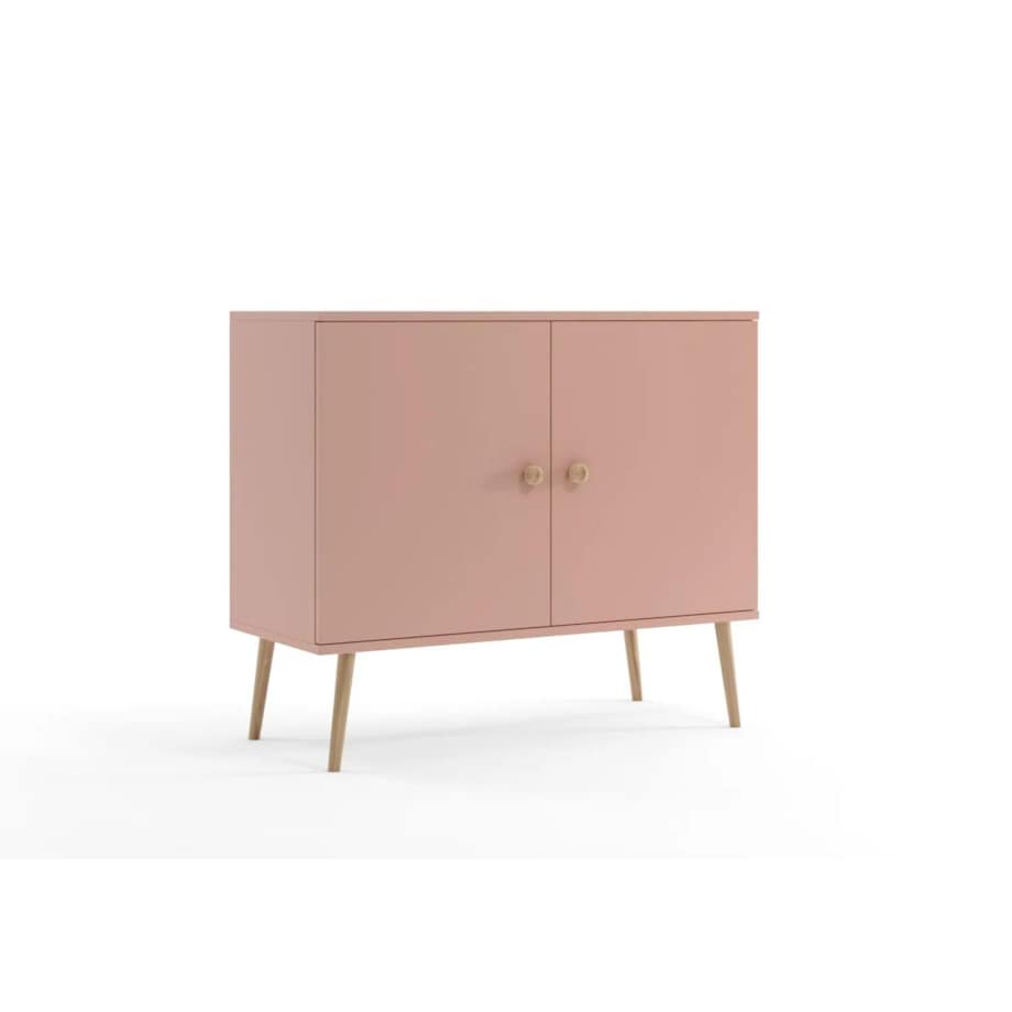 Komoda LEBEL z drzwiczkami 100cm różowa