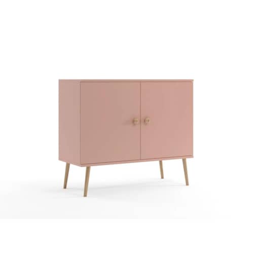 Komoda LEBEL z drzwiczkami 100cm różowa
