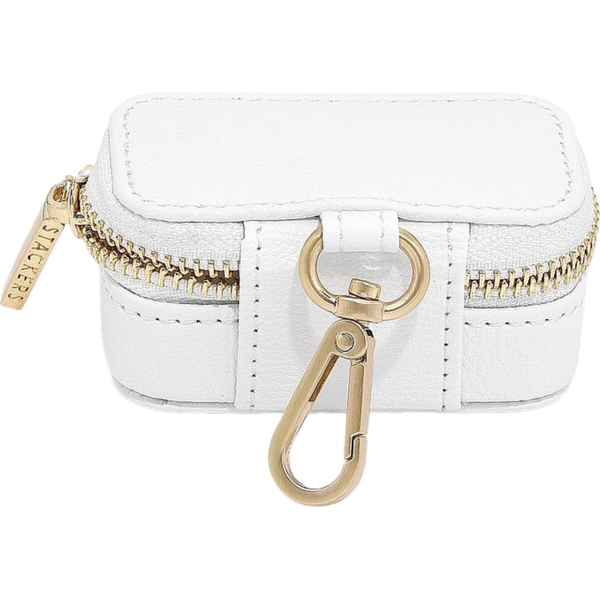 Pudełko na pierścionki z zapięciem do obroży psa Stackers Pebble mini białe