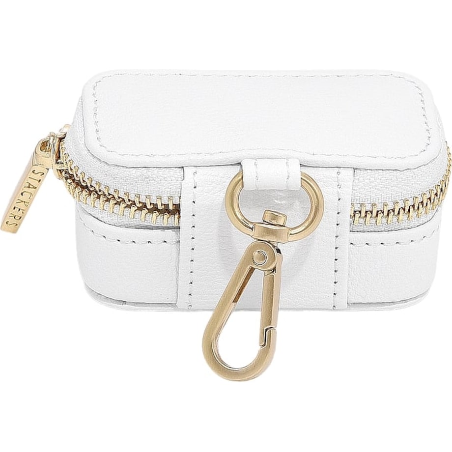 Pudełko na pierścionki z zapięciem do obroży psa Stackers Pebble mini białe