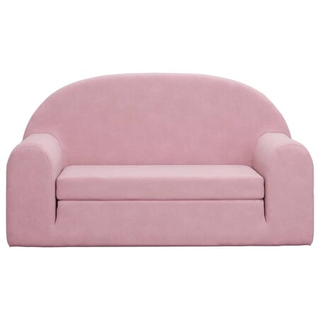 vidaXL 2-os. sofa dla dzieci, rozkładana, różowa, miękki plusz