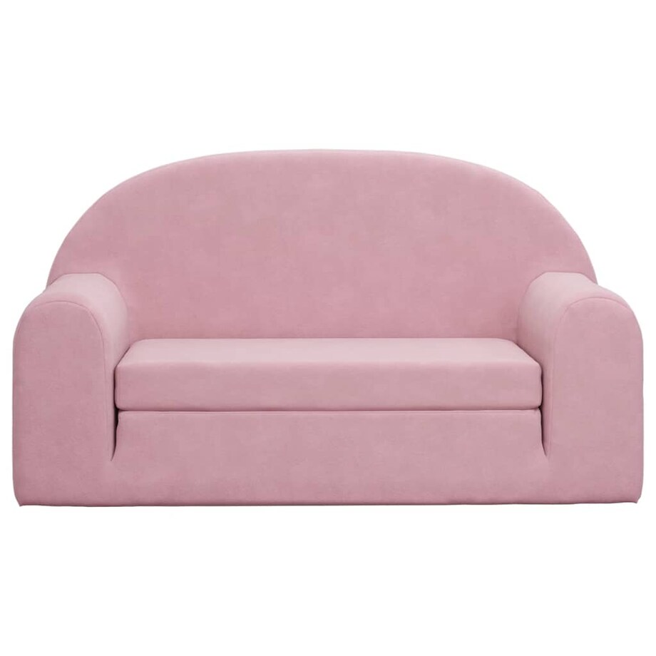 vidaXL 2-os. sofa dla dzieci, rozkładana, różowa, miękki plusz