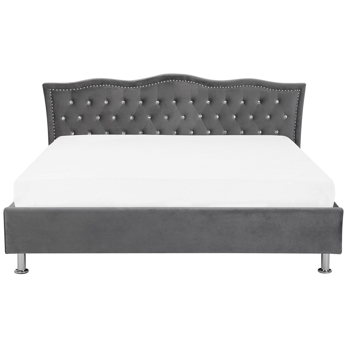 Łóżko Welur METZ 180 x 200 cm Ciemnoszary