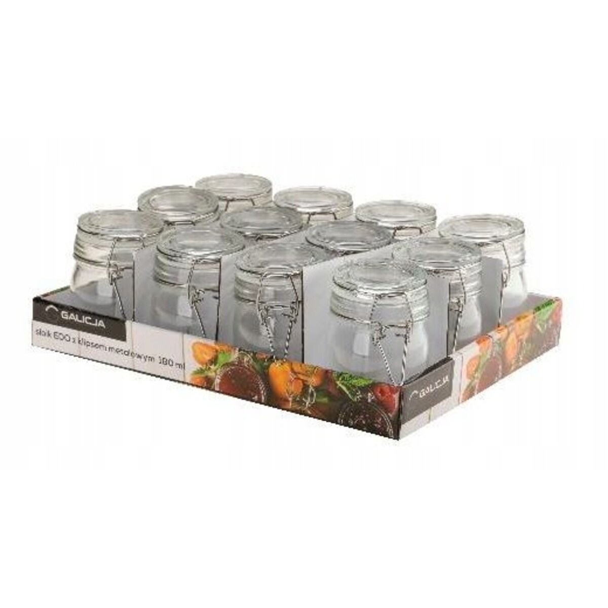 12X słoik słoiczek mały pojemnik szklany na przyprawy 180 ml z klipsem