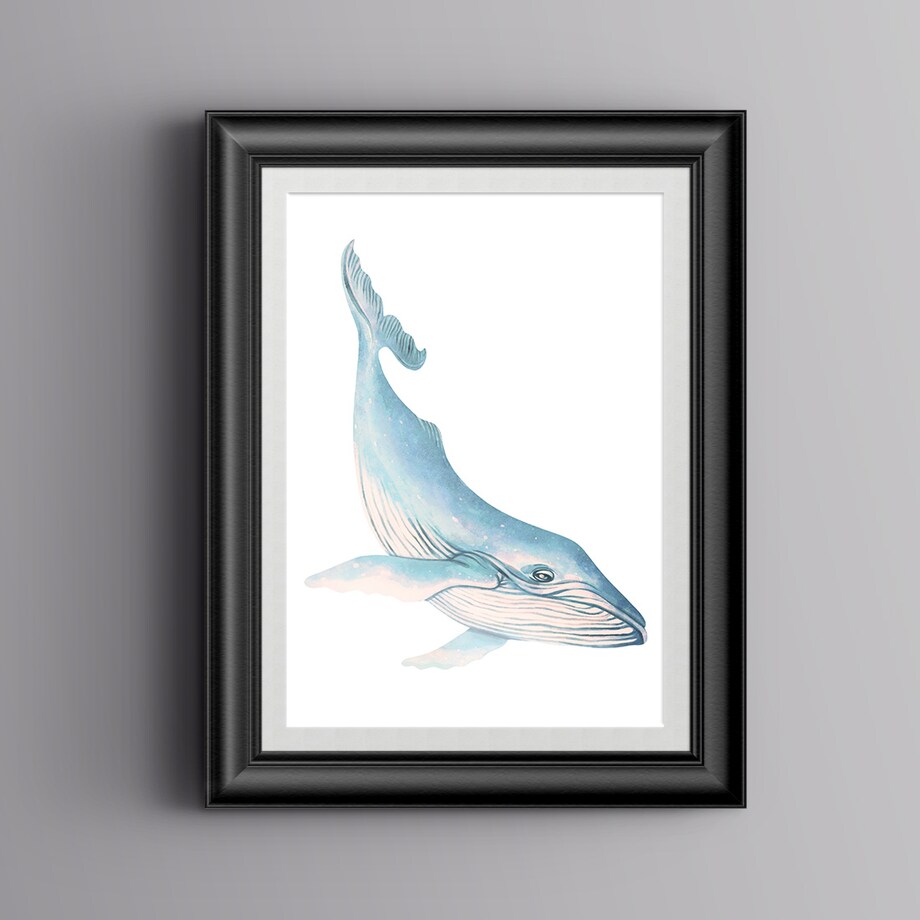 Plakat dla dzieci Wieloryb 20x30