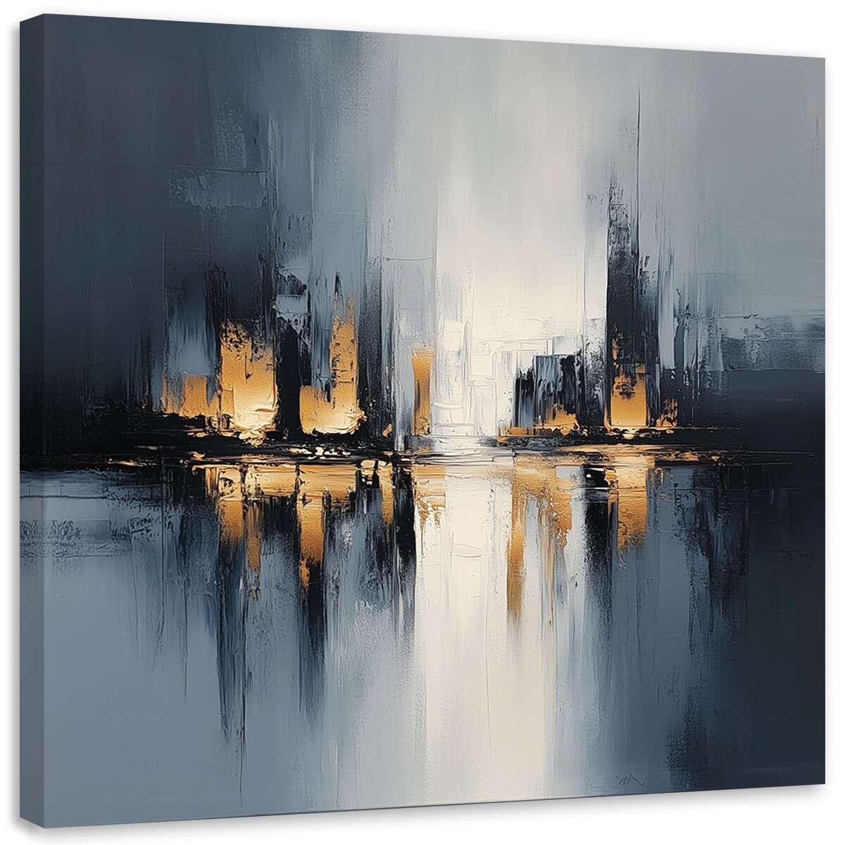 Feeby Obraz do salonu sypialni loft, Abstrakcja szary pomarańczowy 40x40