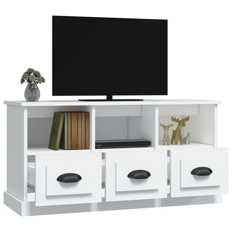 vidaXL Szafka pod TV, biała, 100x35x50 cm, materiał drewnopochodny