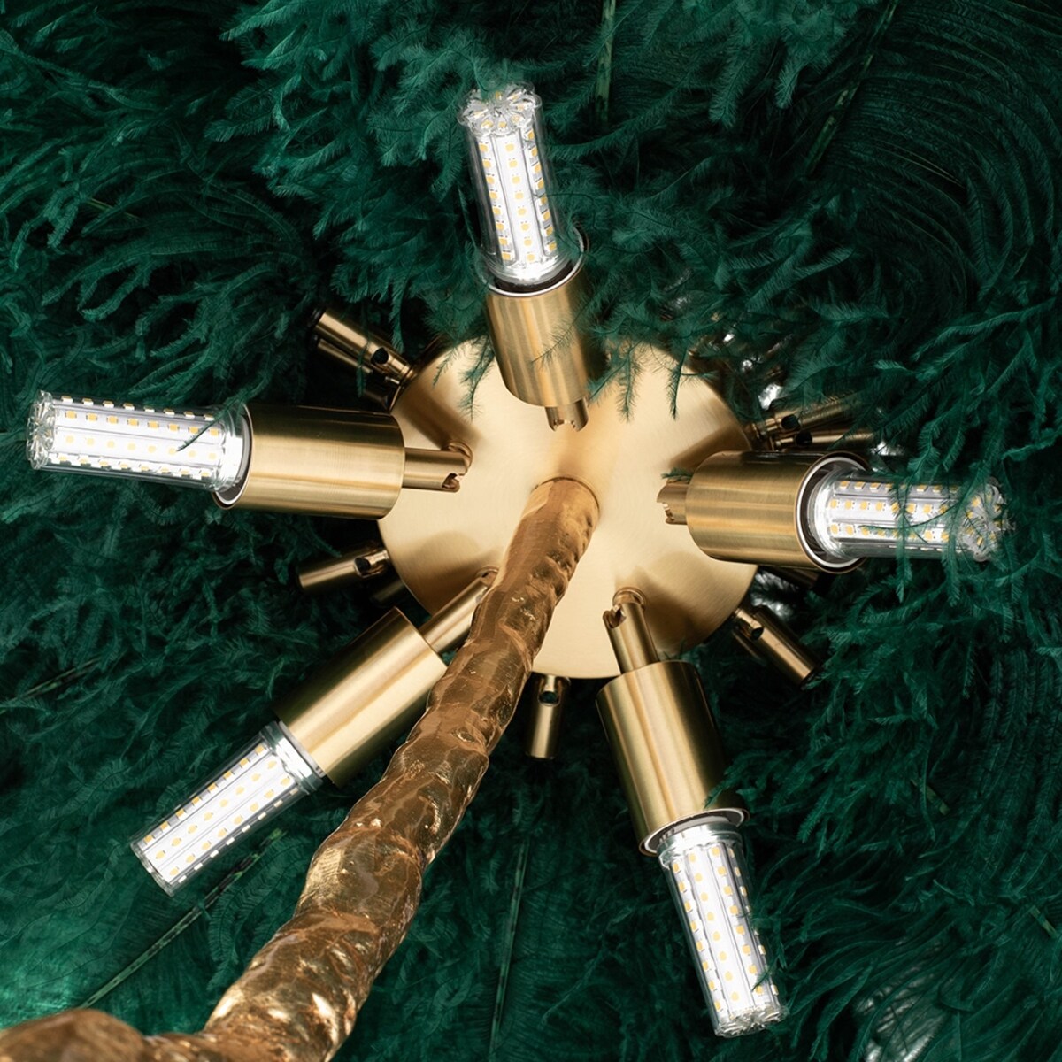 Lampa stojąca Tiffany JL0019.GREEN podłogowa zielona złota