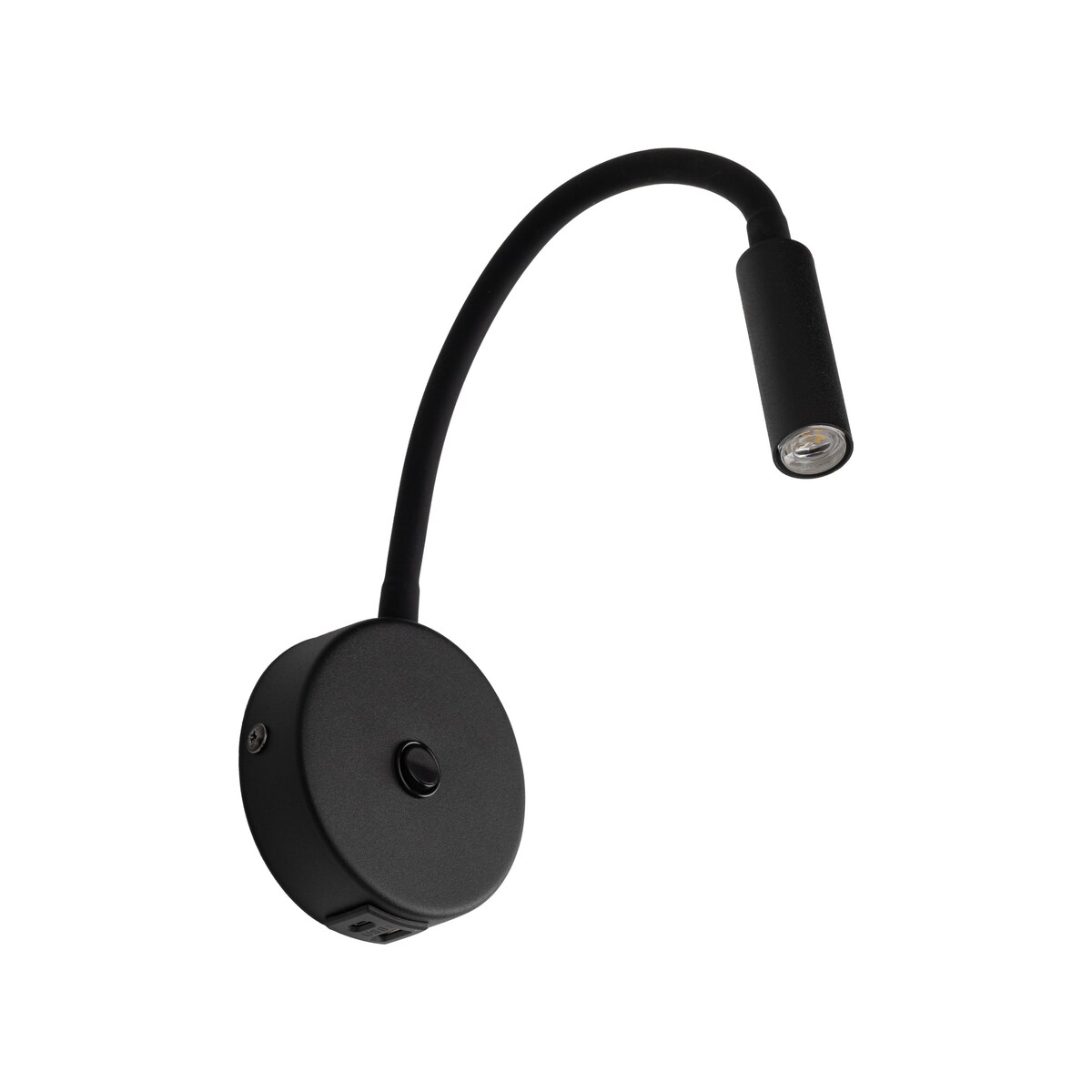 Kinkiet na wysięgniku TK Lighting Lagos Black z USB i włącznikiem, regulowany, czarny, G9