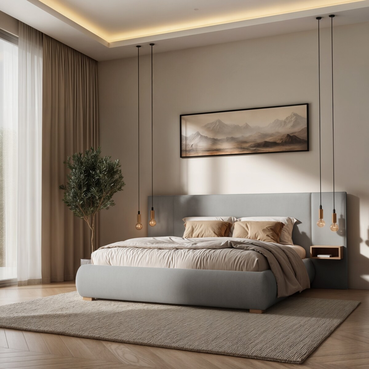 Mesonica Łóżko Fioro, brązowe, 140x200