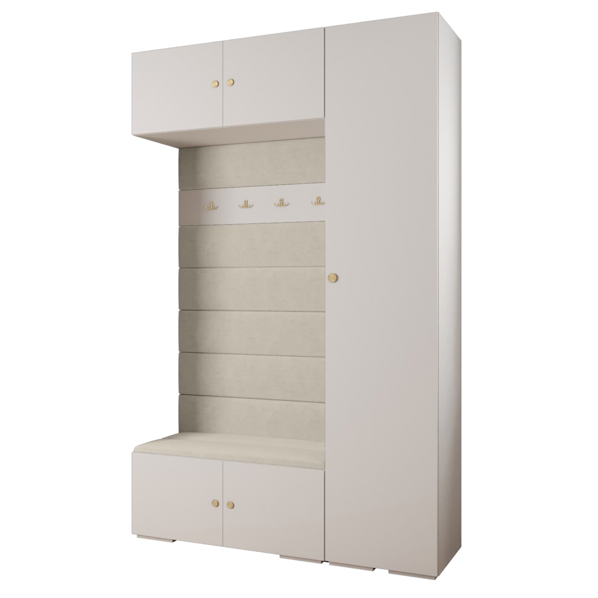 Garderoba do przedpokoju INOVA 2 Z19 biały+złoty+manila02