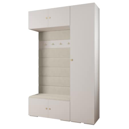 Garderoba do przedpokoju INOVA 2 Z19 biały+złoty+manila02