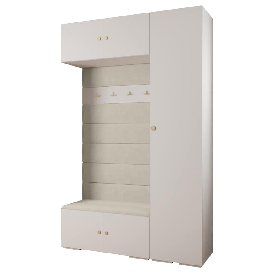 Garderoba do przedpokoju INOVA 2 Z19 biały+złoty+manila02