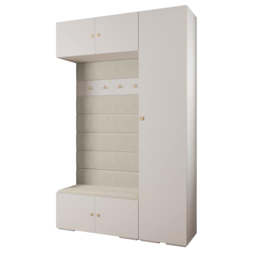 Garderoba do przedpokoju INOVA 2 Z19 biały+złoty+manila02