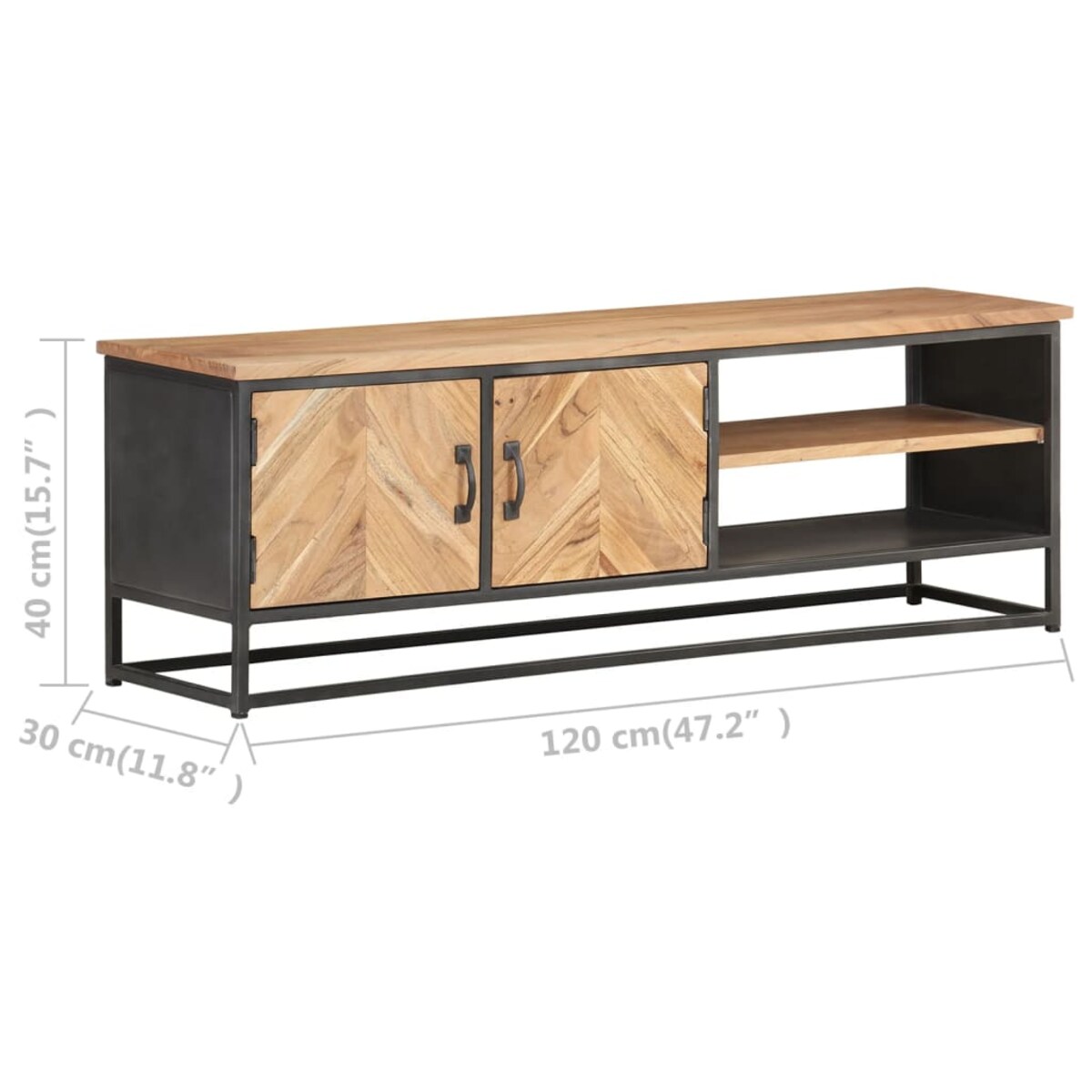 vidaXL Szafka pod TV, 120x30x40 cm, lite drewno akacjowe