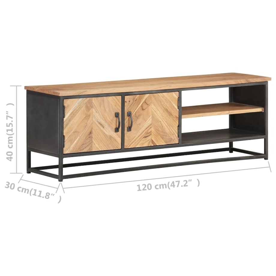 vidaXL Szafka pod TV, 120x30x40 cm, lite drewno akacjowe