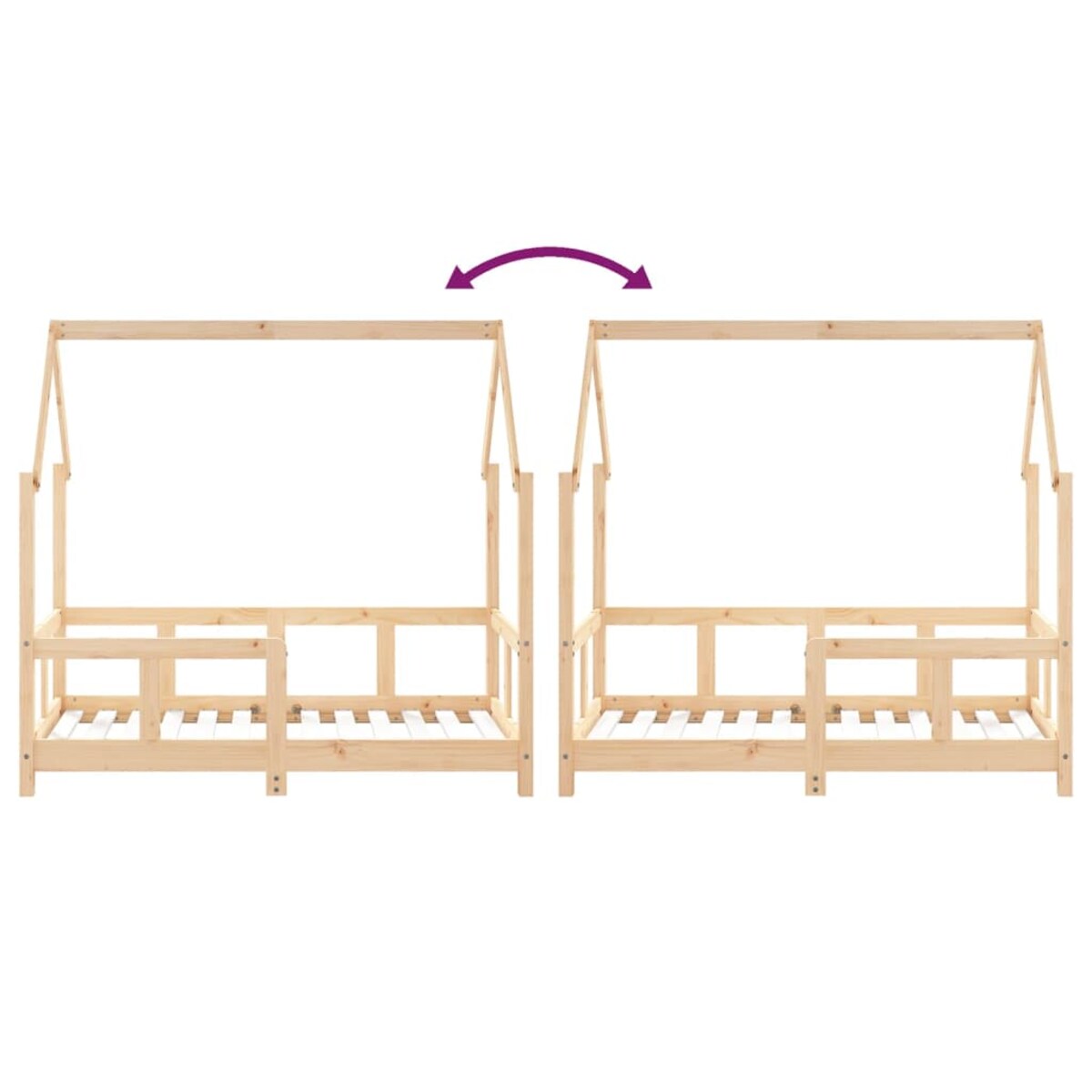 vidaXL Rama łóżka dziecięcego, 70x140 cm, drewno sosnowe