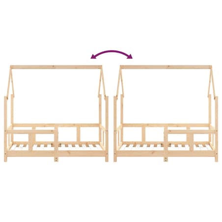 vidaXL Rama łóżka dziecięcego, 70x140 cm, drewno sosnowe