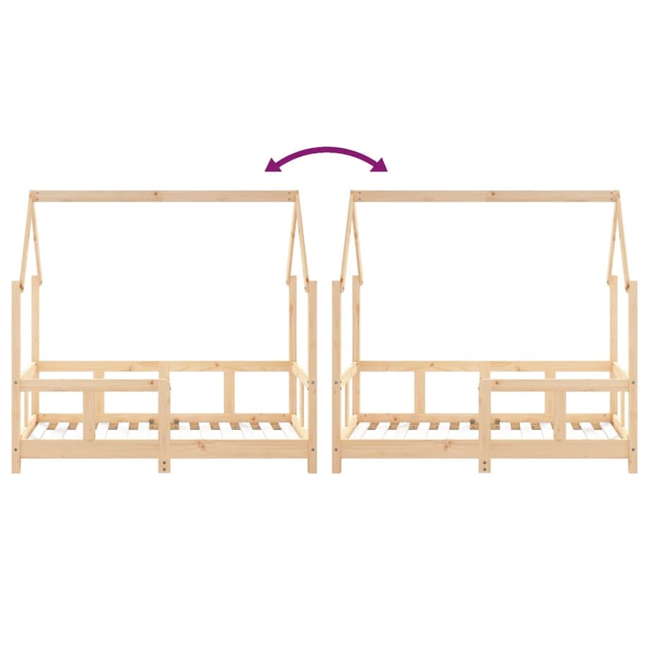 vidaXL Rama łóżka dziecięcego, 70x140 cm, drewno sosnowe