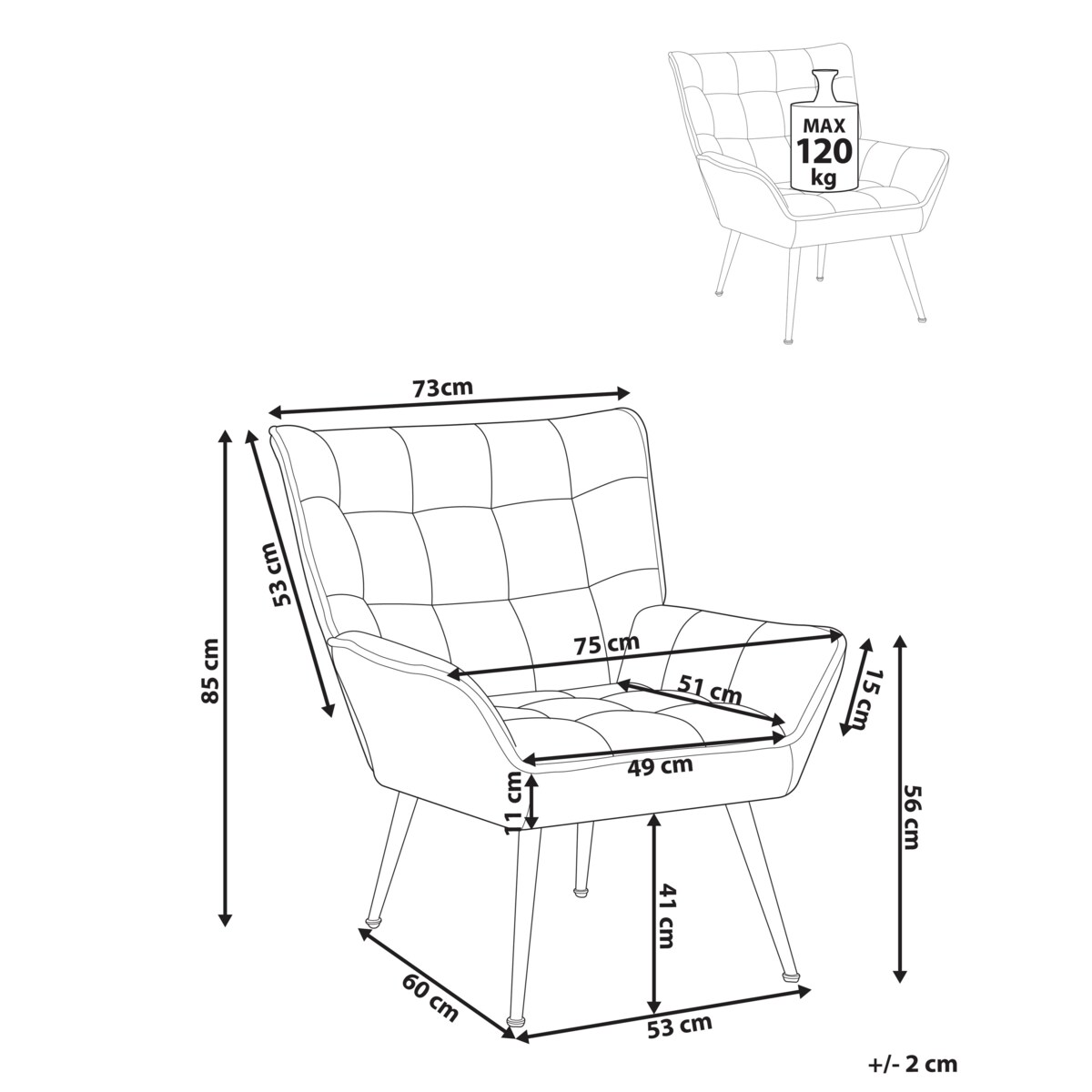 Fotel BELLINGMO Jasnobeżowy