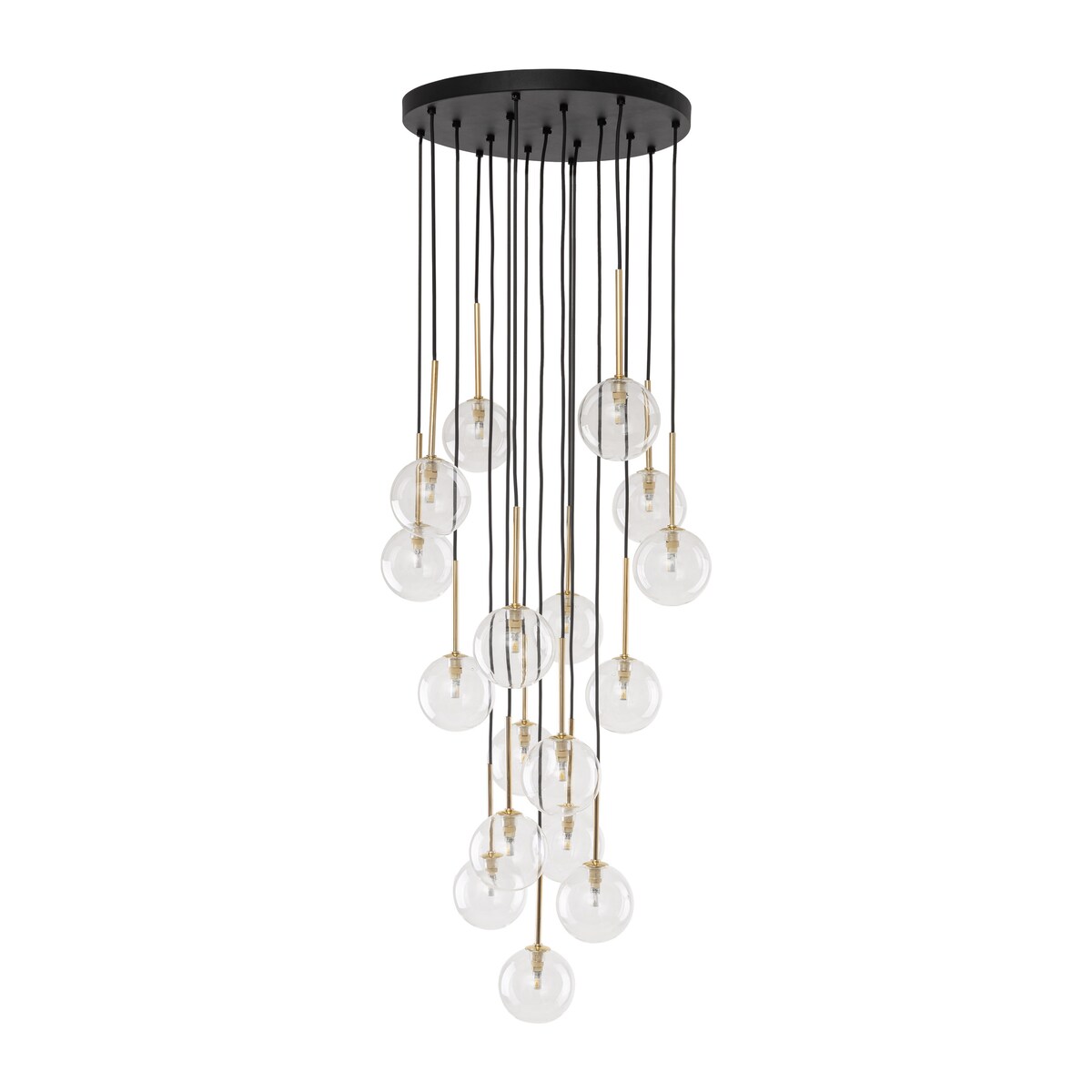 Lampa wisząca NILOS BLACK/GOLD 5945 TK Lighting 12xG9 czarno-złota 52 cm regulowana wys. do 145 cm
