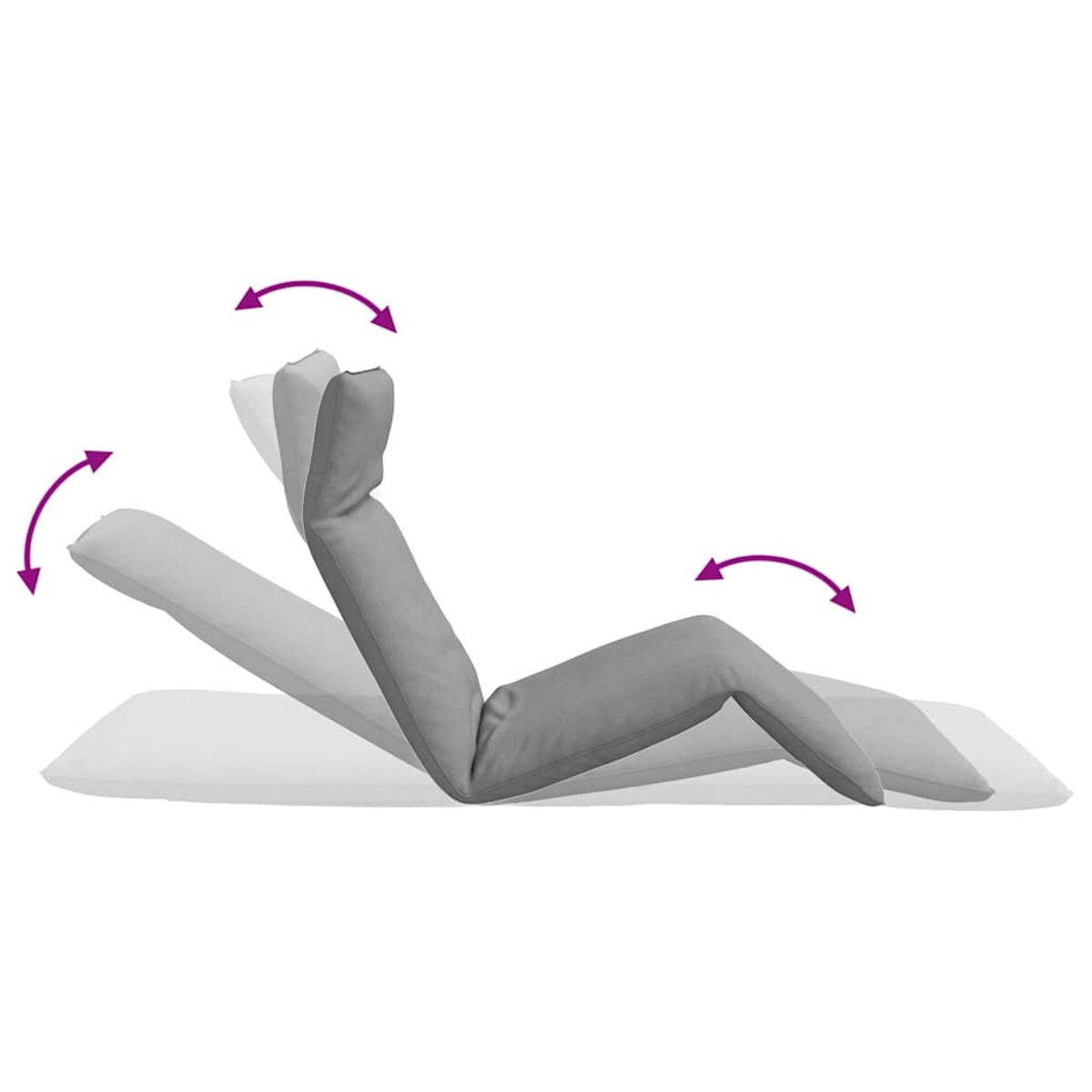 vidaXL Leżak składany szary 175x54x8,5 cm tkanina Oxford