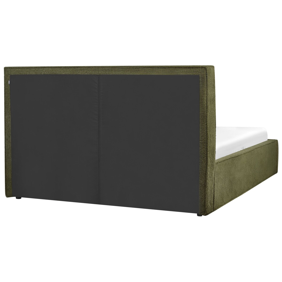 Łóżko z pojemnikiem boucle 160 x 200 cm ciemnozielone MOISSAC