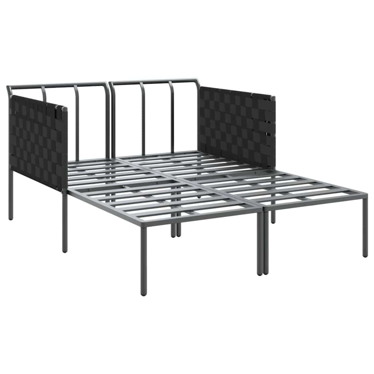 vidaXL Leżak z poduszką 2-osoba Antracyt 115 x 153 x 69.5cm Stal