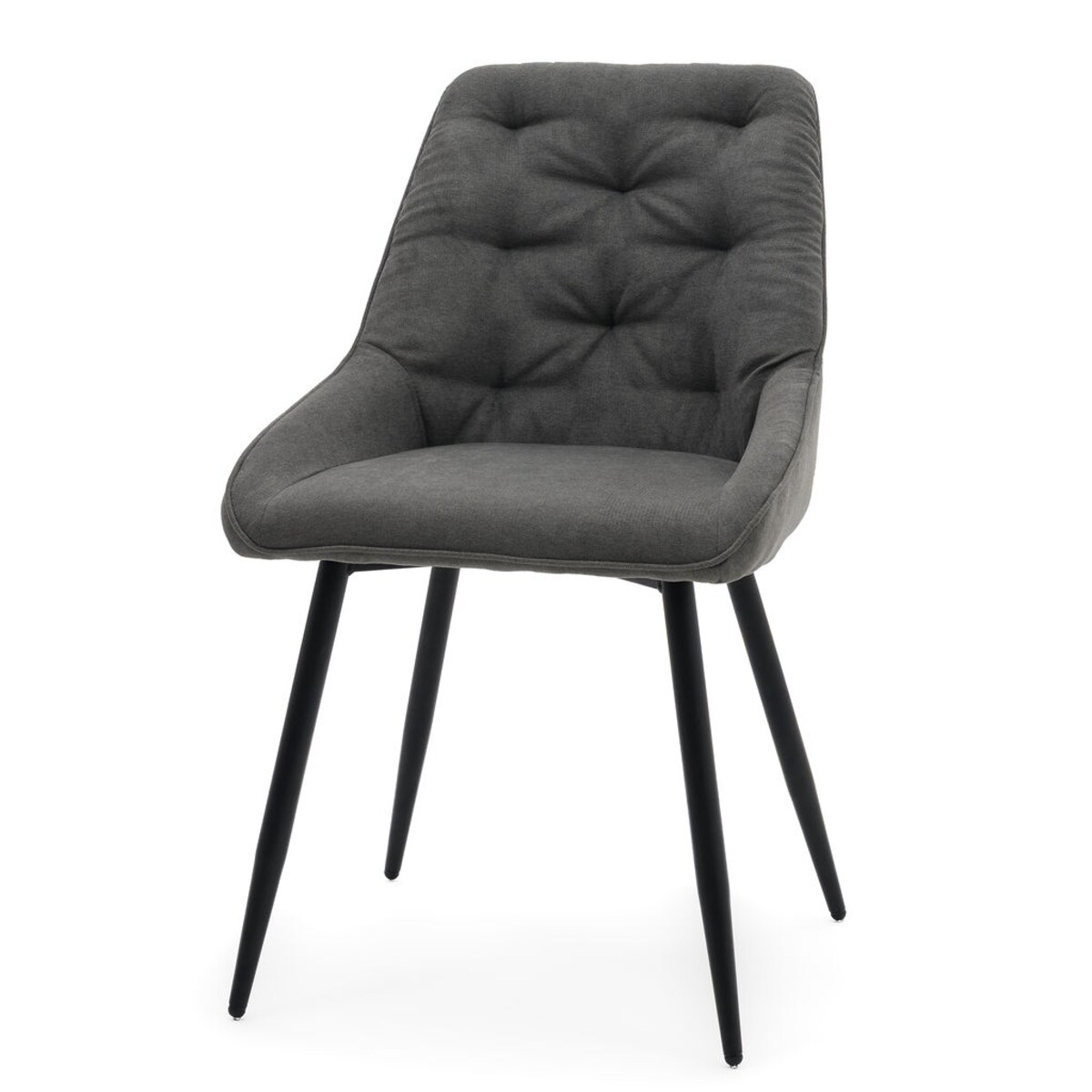 Krzesło tapicerowane LUMO szare na czarnych nogach do salonu biura