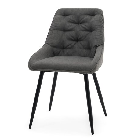 Krzesło tapicerowane LUMO szare na czarnych nogach do salonu biura