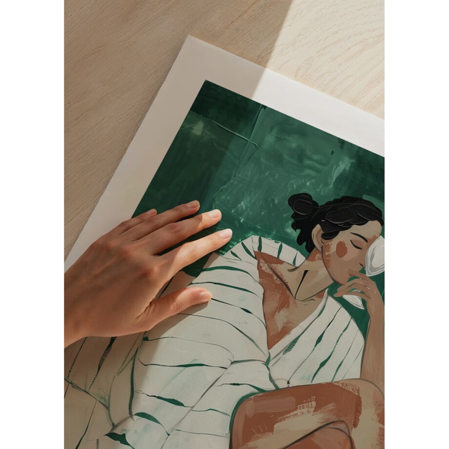 Poster Story, Plakat, Obraz - Elegancka Kobieta z Kieliszkiem, wymiary 30 x 42 cm