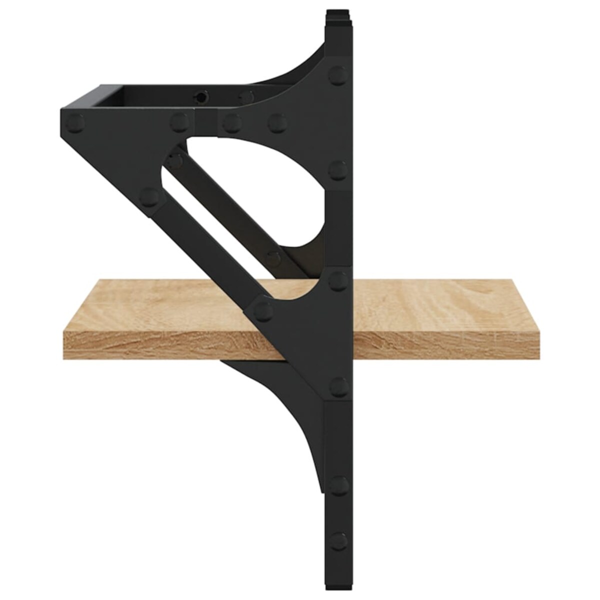 vidaXL Półki ścienne z drążkami, 2 szt., dąb sonoma, 30x25x30 cm