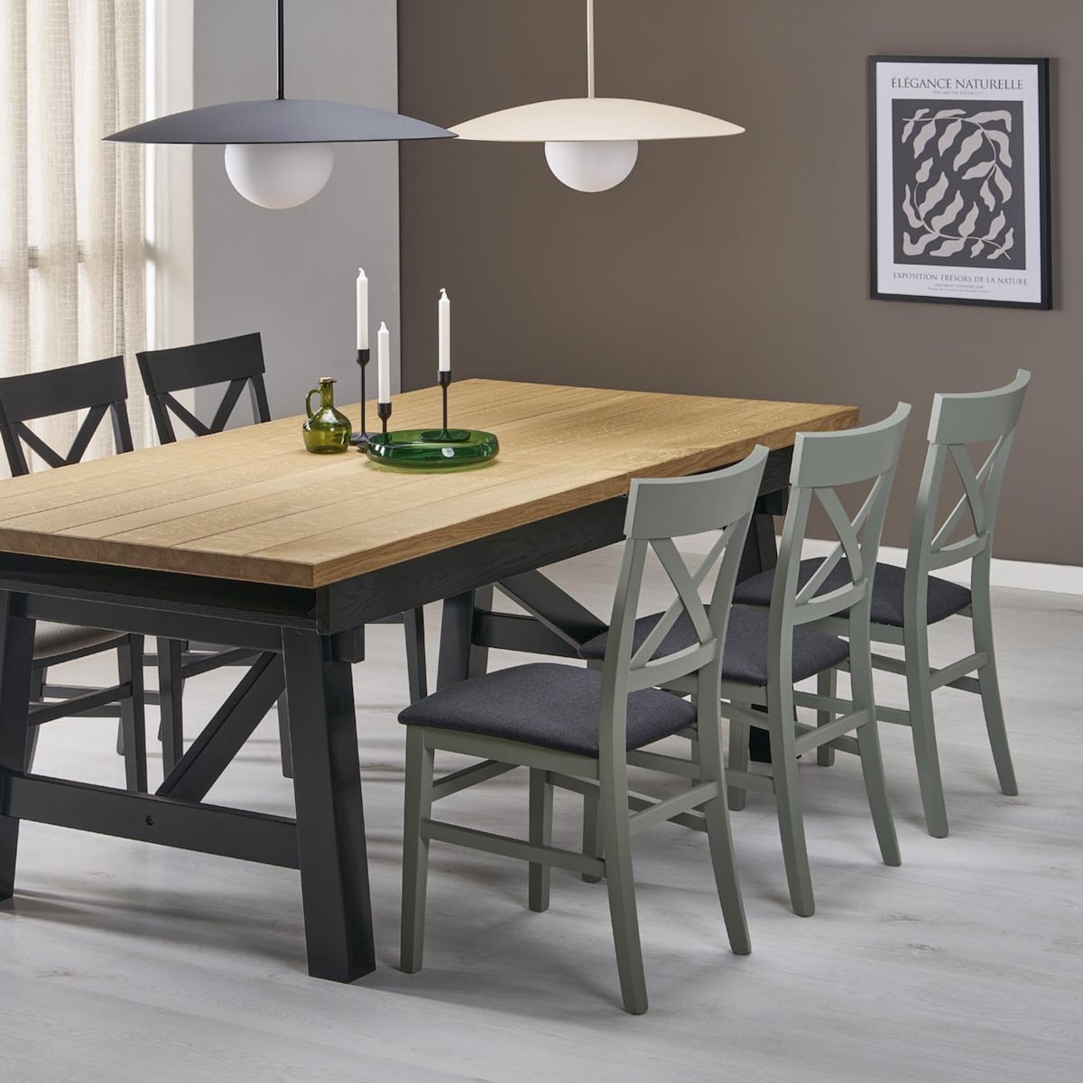 Lampa Wisząca SLATE Czarna-Biała, Szklana, Ø 65 cm, E27, TK Lighting