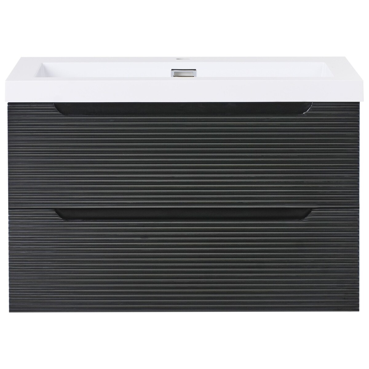 Szafka łazienkowa wisząca z umywalką MAKANA 80 cm Czarny