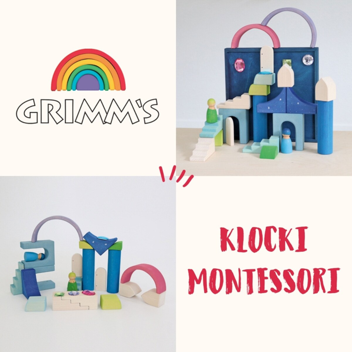 Układanka drewniana w ramce – klocki drewniane Grimm's dla dzieci