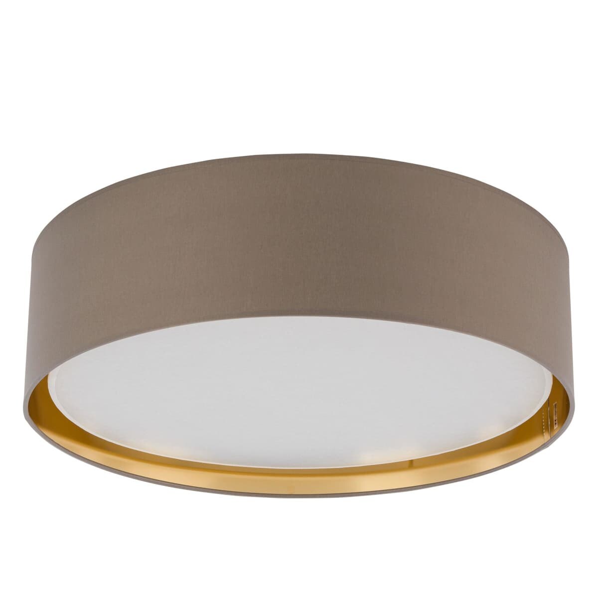 Plafon okrągły glamour Bilbao 4399 TK Lighting tkaninowy beżowo złoty