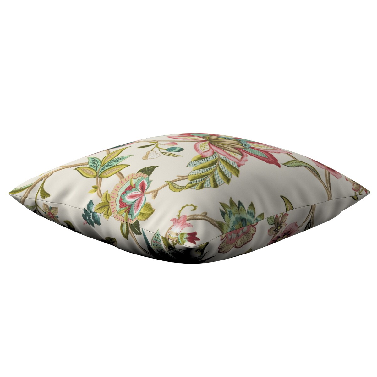 Poszewka Kinga na poduszkę 43x43 kolorowe kwiaty na jasnym tle