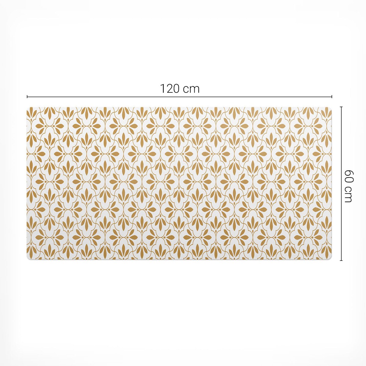 Brązowa mata na biurko Ornament roślinny, 120x60 cm