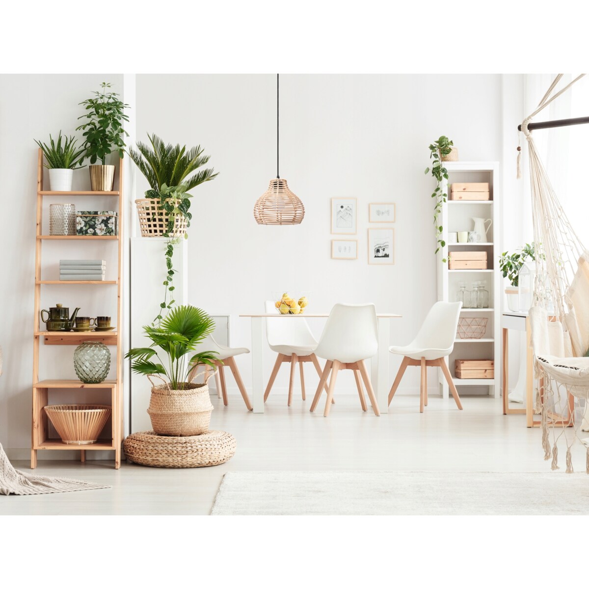 Lampa Wisząca Pleciona Bambusowa Natural Boho Xl