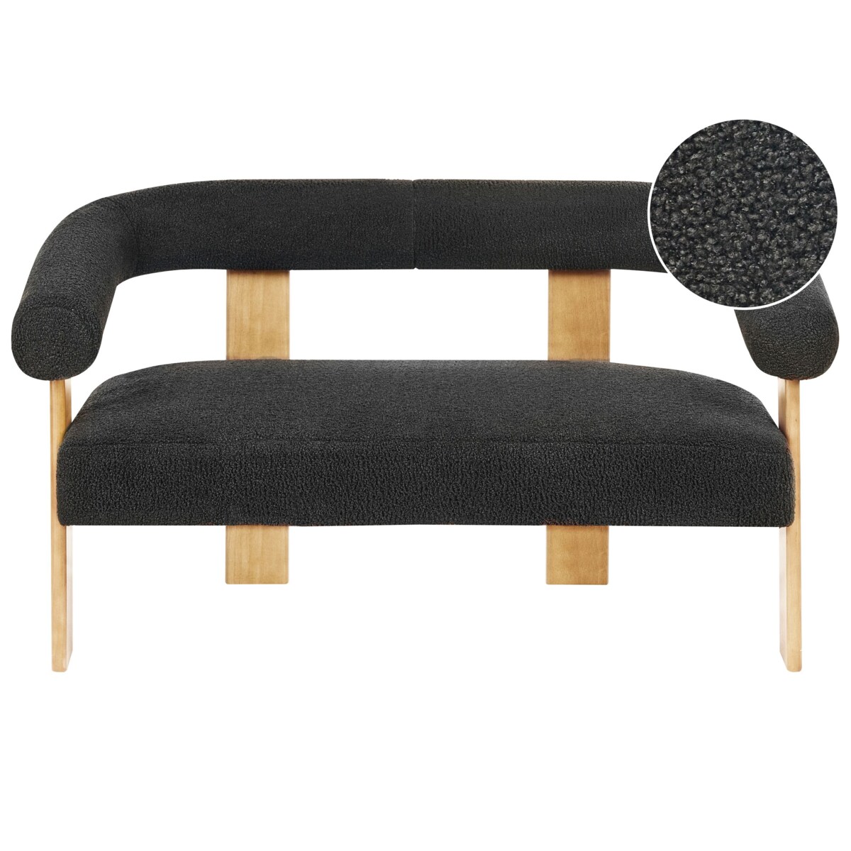 Sofa ILBRO Boucle Czarny dla 2 osób