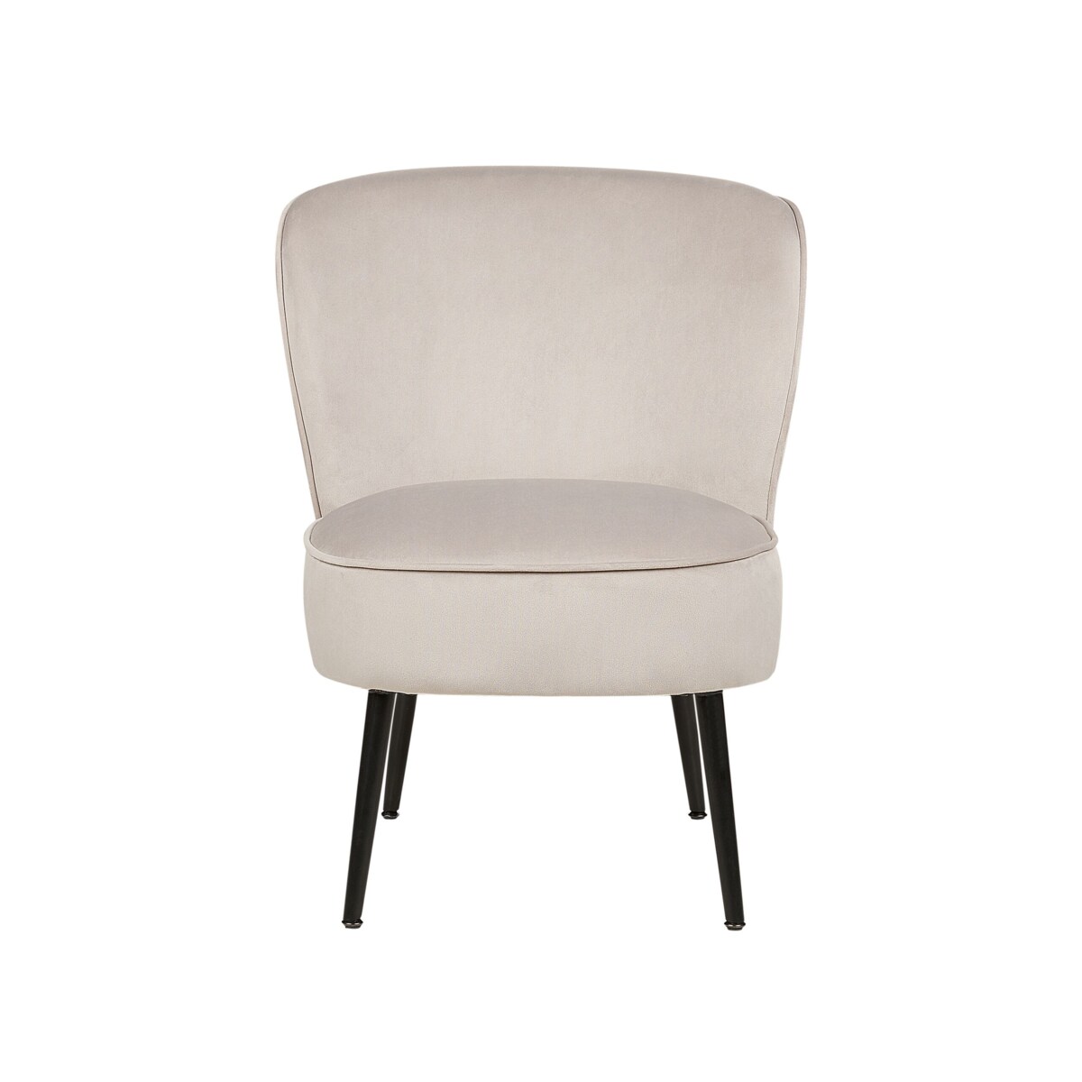 Fotel welurowy beżowoszary VOSS