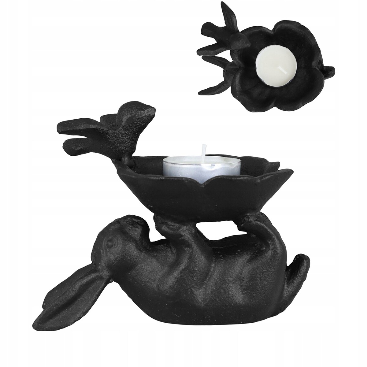 FIGURKA ZAJĄC świecznik tealight dekoracja ozdoba wielkanocna prezent