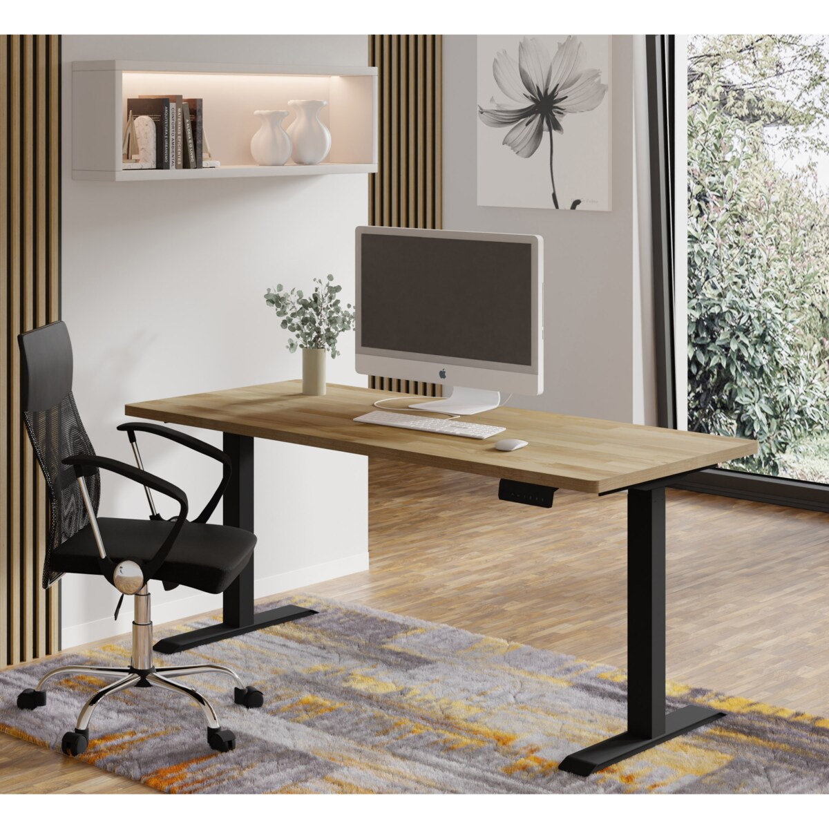 Biurko elektryczne z regulacją BIMotion 2S 160x80 czarny/dąb