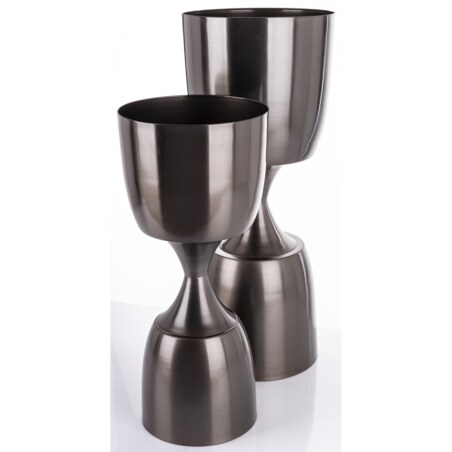 Osłonka na doniczkę 2 szt. czarna dwustronna 70x29 cm