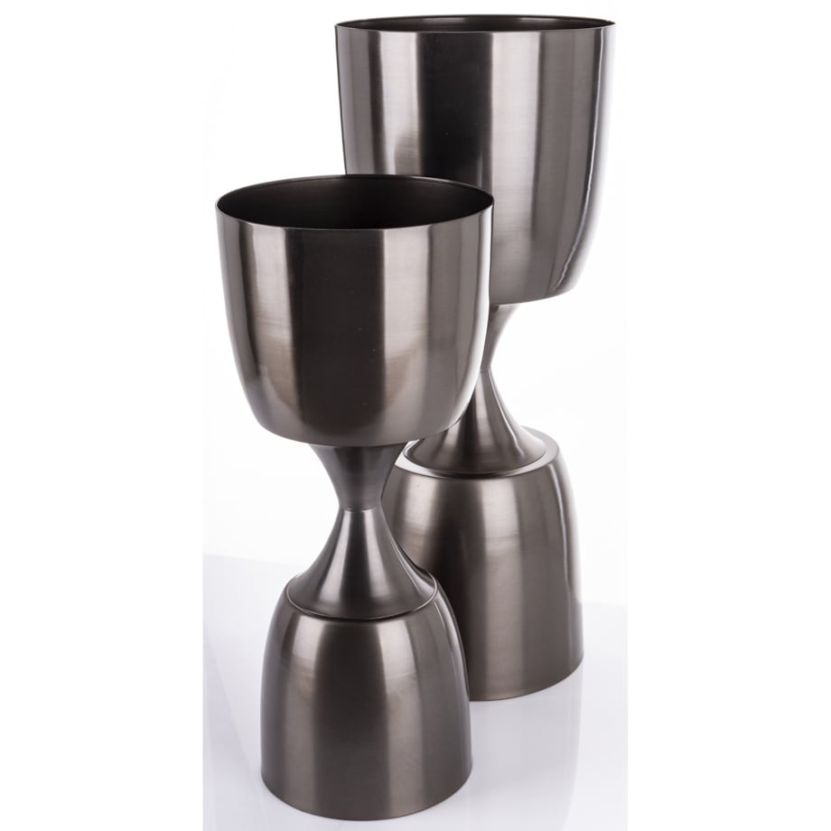 Osłonka na doniczkę 2 szt. czarna dwustronna 70x29 cm