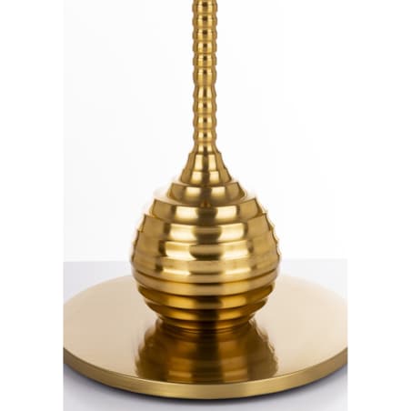 Stolik kawowy na złotej nodze ze szklanym blatem