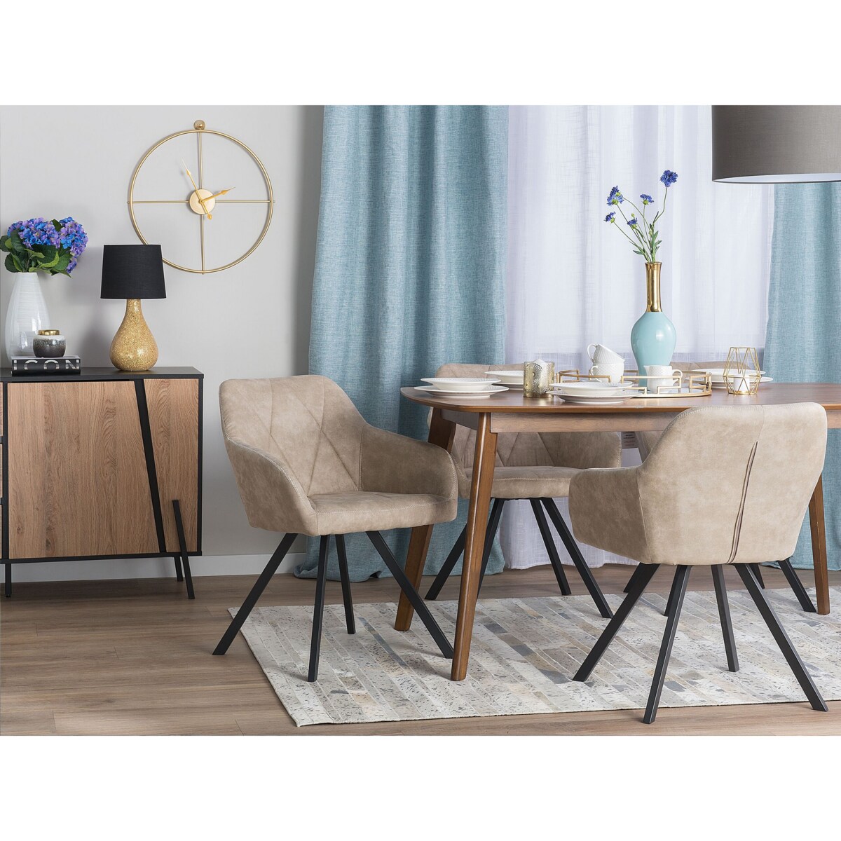 Zestaw 2 krzeseł beżowy MONEE